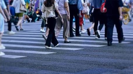 人文生活城市商圈斑马线背影脚步合集