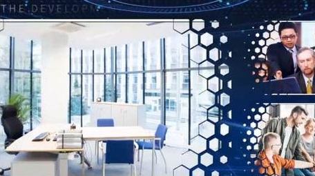 企业蓝色商务图文展示AE模板