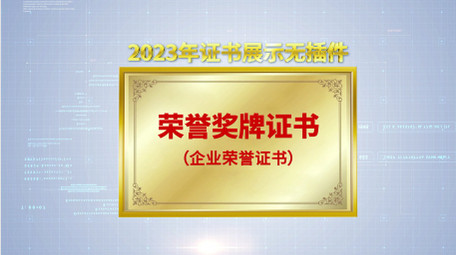 震撼立体奖牌证书展示金色