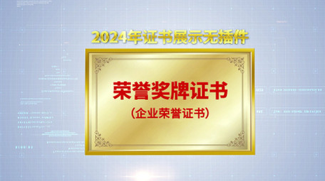 震撼立体奖牌证书展示金色