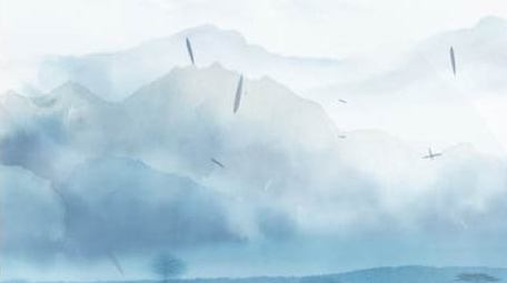 中国风水墨山水背景素材