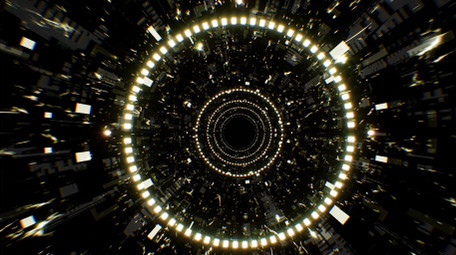 抽象艺术发光圆形电力隧道循环4K视频素材