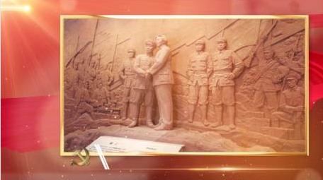 震撼大气红色立体图文展示模板