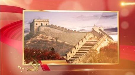 震撼大气红色立体图文展示模板