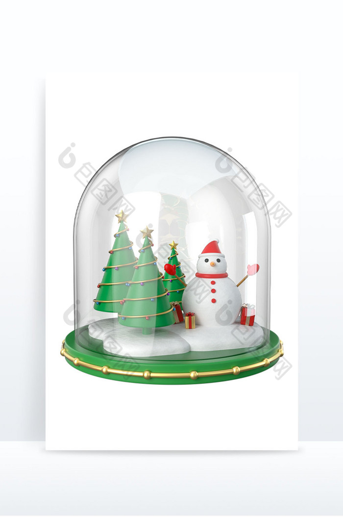 c4d立体圣诞节水晶球装饰图片图片