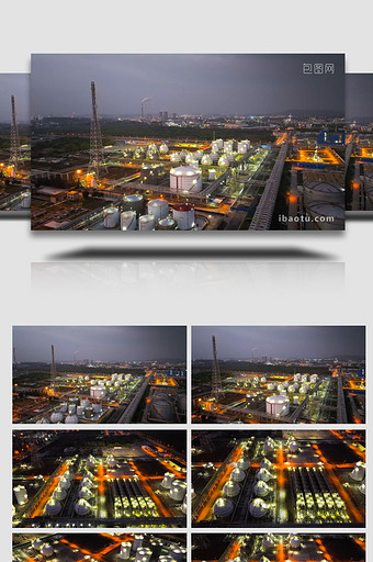 行业工业化工厂天然气4K航拍图片