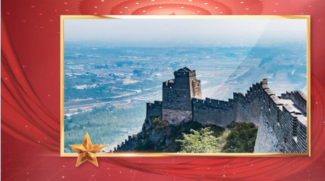 大气红色鎏金党政图文AE模板