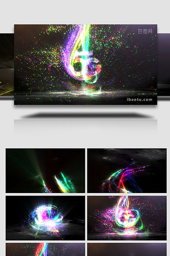 彩虹线条光线粒子LOGO动画视频AE模板图片