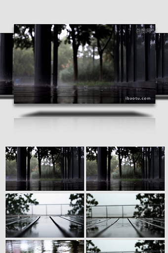 下雨天大雨雨滴特写1080P高清实拍图片