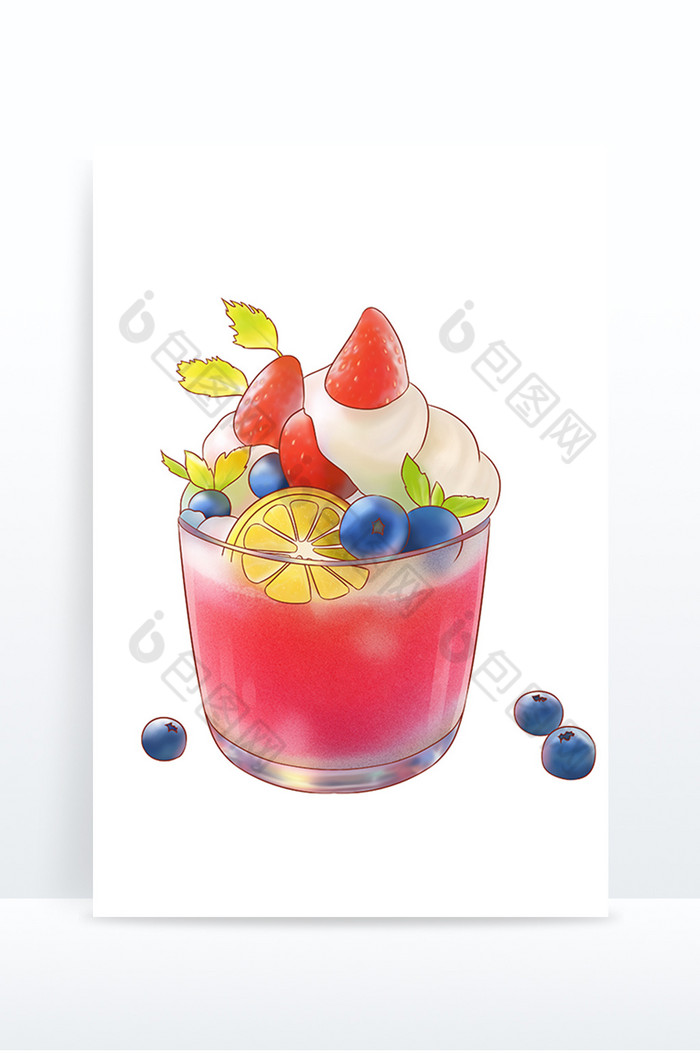 夏天夏日冷饮冰凉果汁冰淇淋蓝莓图片图片