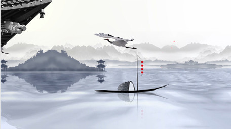 水墨风水墨晕染背景视频