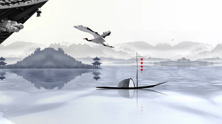 水墨风水墨晕染背景视频