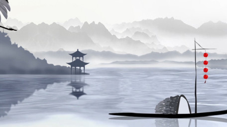 水墨风水墨晕染背景视频