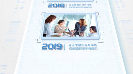 简洁企业历程时间线图文AE模板