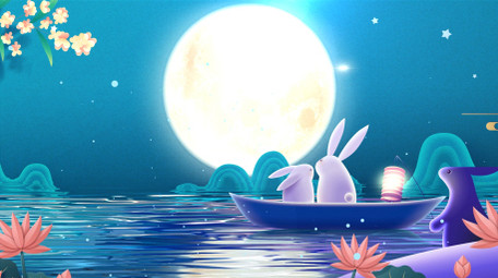 国潮风中秋佳节背景视频AE模板