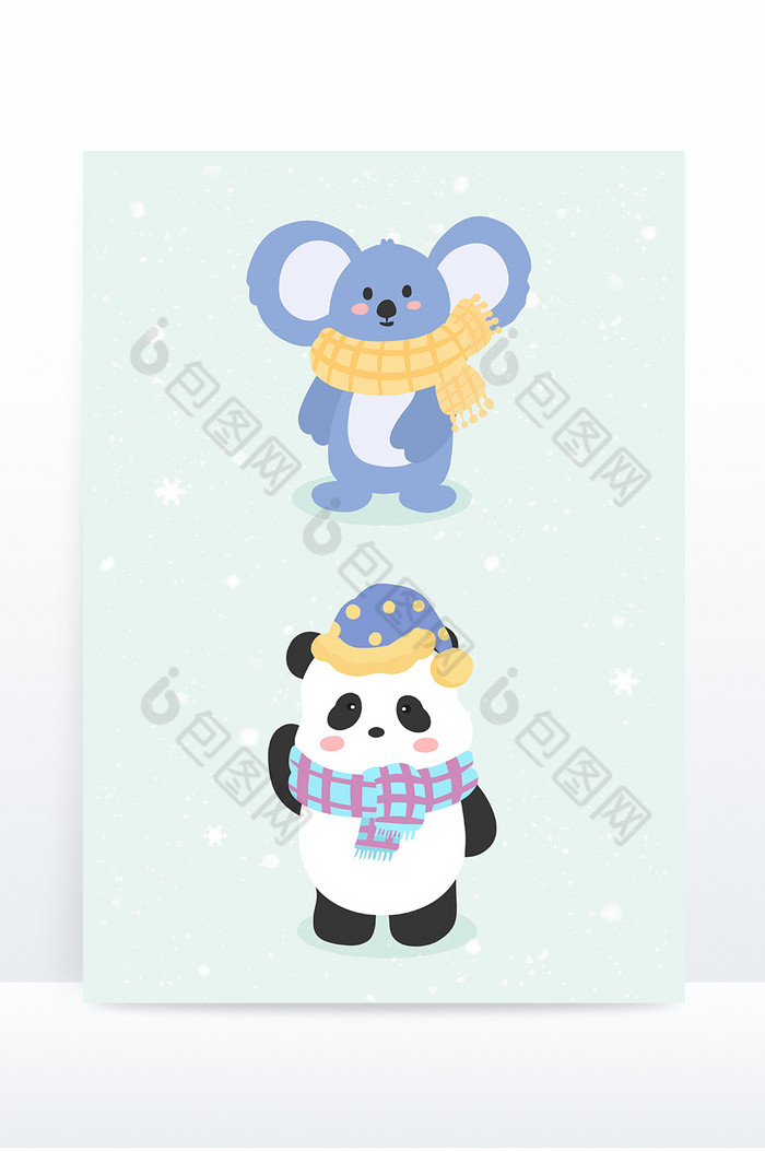 冬季动物小熊考拉围巾帽子图片图片