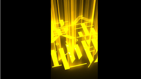 3D层叠光线扫光logo动画AE模板