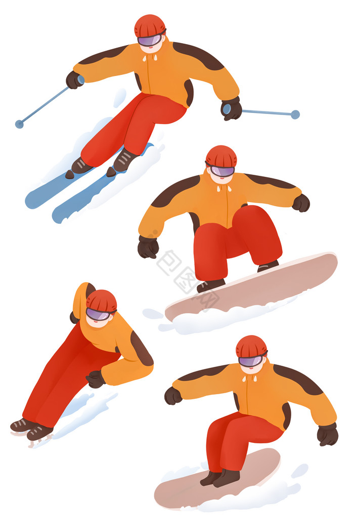 滑雪溜冰冬季运动