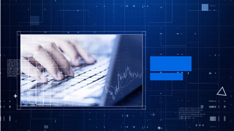 蓝色质感商务科技图文ae模板