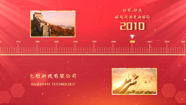 大气简洁党政图文时间轴展示模板