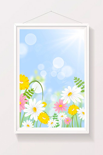 春天春季花朵植物插画背景图片