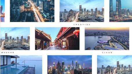 动态翻页城市活动图文AE模板