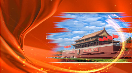 红绸大气<strong>党政</strong>标题<strong>图文</strong>pr模板