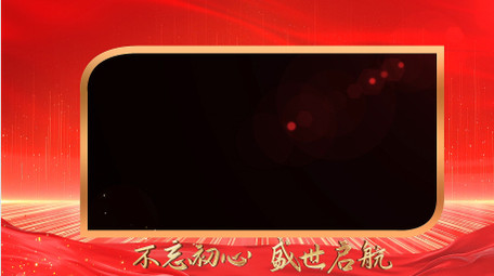 红金粒子红绸<strong>党政图文</strong>边框视频模板