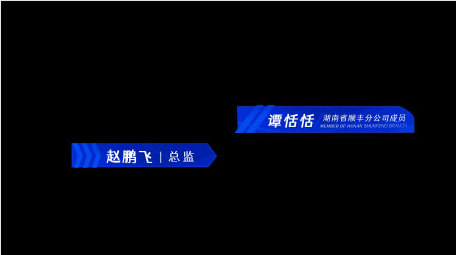 蓝色企业简约商务人名字幕条模板