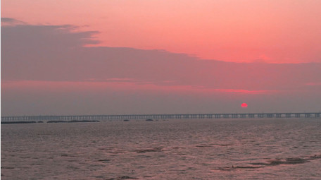 湖面日出朝霞4K延时摄影