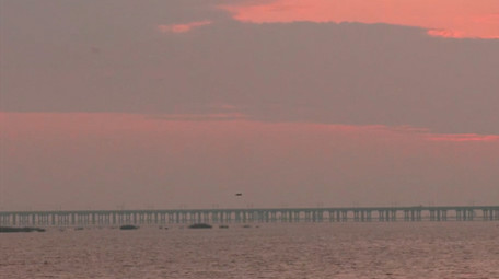 湖面日出朝霞4K延时摄影