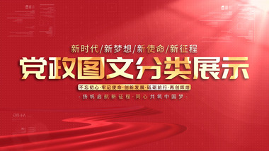 简约党政<strong>图文</strong>分类展示PR模板