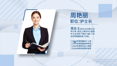 现代企业医疗机构人物简介AE模版