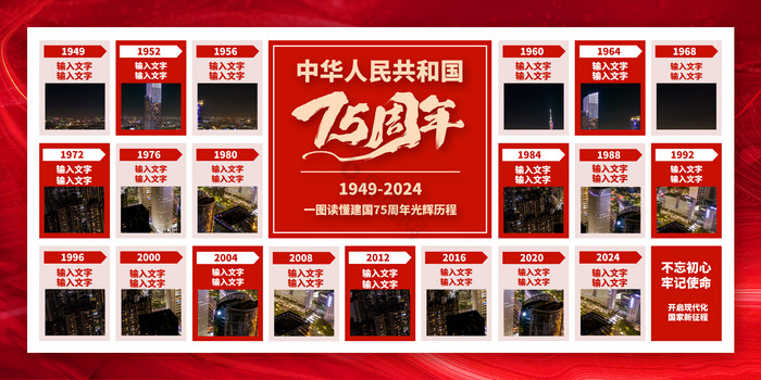 建国75周年十一国庆文化墙