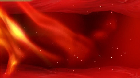 祖国红色怀旧红绸照片墙AE模板