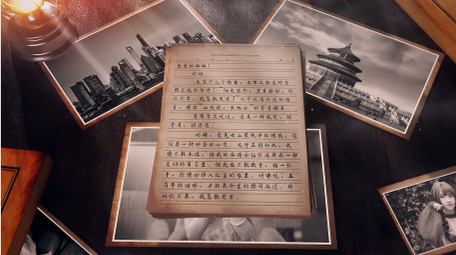 复古书信光影老照片展示AE模板