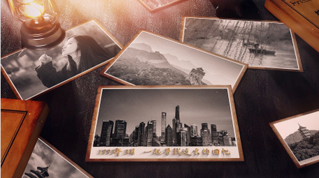 复古书信光影老照片展示AE模板