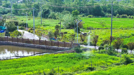 <strong>乡村</strong>农田无人机打农药科技农业4K航拍