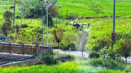 <strong>乡村</strong>农田无人机打农药科技农业4K航拍