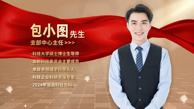 党建人物介绍颁奖表彰<strong>图文</strong>AE模板