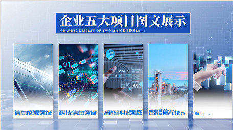 简洁<strong>科技图文</strong>分类展示PR模板