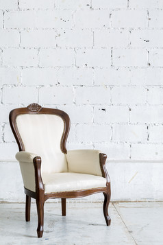 白色皮质椅子摄影图