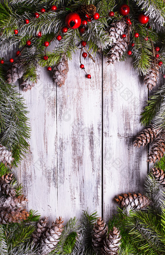 白色木板圣诞节装饰摄影图