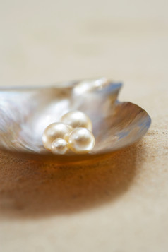 牡蛎里发现的美丽珍珠