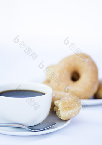甜甜圈咖啡早餐美食