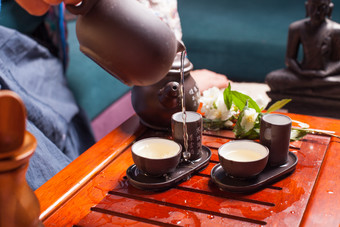 茶具茶壶茶杯摄影图
