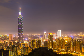台北城市灯光摄影图