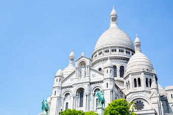 蓝色调巴黎教堂摄影图