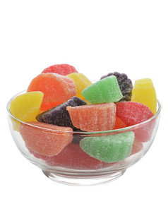 玻璃碗里的彩色糖果