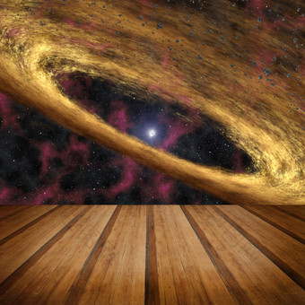木板背景和银河系